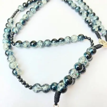 Kalung Rosario Batu Pecah Bapa Kami 77 - Hitam, 8mm - Manik Batu Eksklusif 2