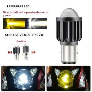 Bombilla LED H4 H6 BA20D para faro de motocicleta, luz de haz alto/bajo, luces antiniebla, voltaje 12V, lente CSP, lámpara de doble color blanco/amarillo, accesorios para scooter