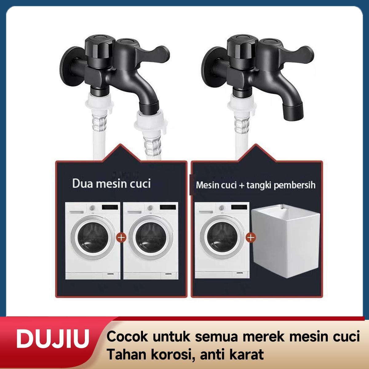 Keran Dapur & Mesin Cuci Multifungsi Hitam DUJIU – Keran Air Dingin Tahan Karat Premium, Cocok untuk Taman/Ruang Cuci, Termasuk Katup Penghenti Dinding, Desain Modern Mudah Dipasang, Ideal untuk Rumah & Kamar Mandi.