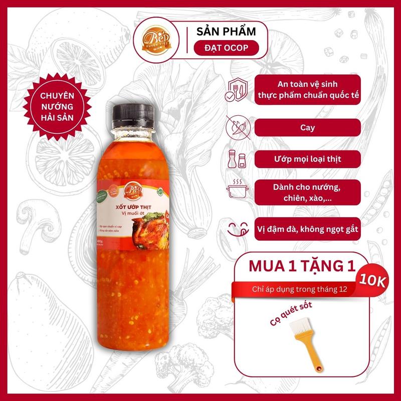Sốt Ướp Thịt Nướng Muối Ớt Bếp Xuyên Việt 400G Sốt Ướp Thịt Hải Sản Tiện Lợi. Nước Sốt Gia Vị