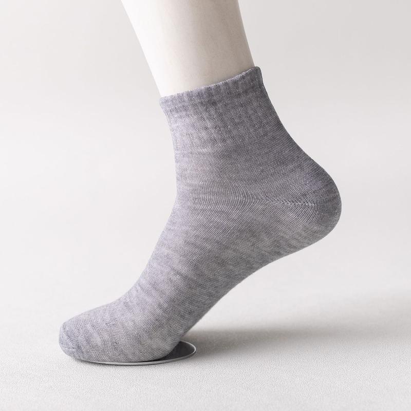 Product Introduction of 5 Pairs Popular Spring And Summer Men's Sports Socks Thin Comfortable Breathable Wear-resistant Polyester Socks Wholesale Size 38-43 12