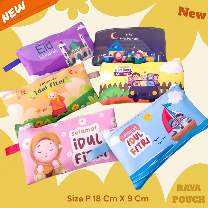 DOMPET POUCH RAYA SERIES DAPAT 6 PCS RANDOM MOTIF 5