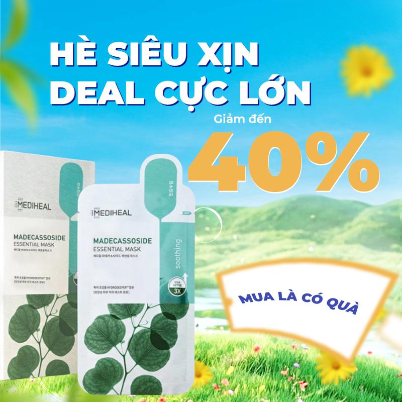 Mặt Nạ Mediheal Madecassoside Essential Mask (Xanh Lá Nhạt)  - Dưỡng Ẩm Sâu, Làm Dịu Da