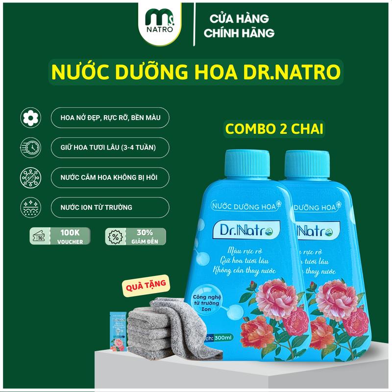 COMBO 2 chai Nước Dưỡng Hoa Dr.Natro 300ML Tươi lâu - Bền màu - Sạch nước - Không hôi