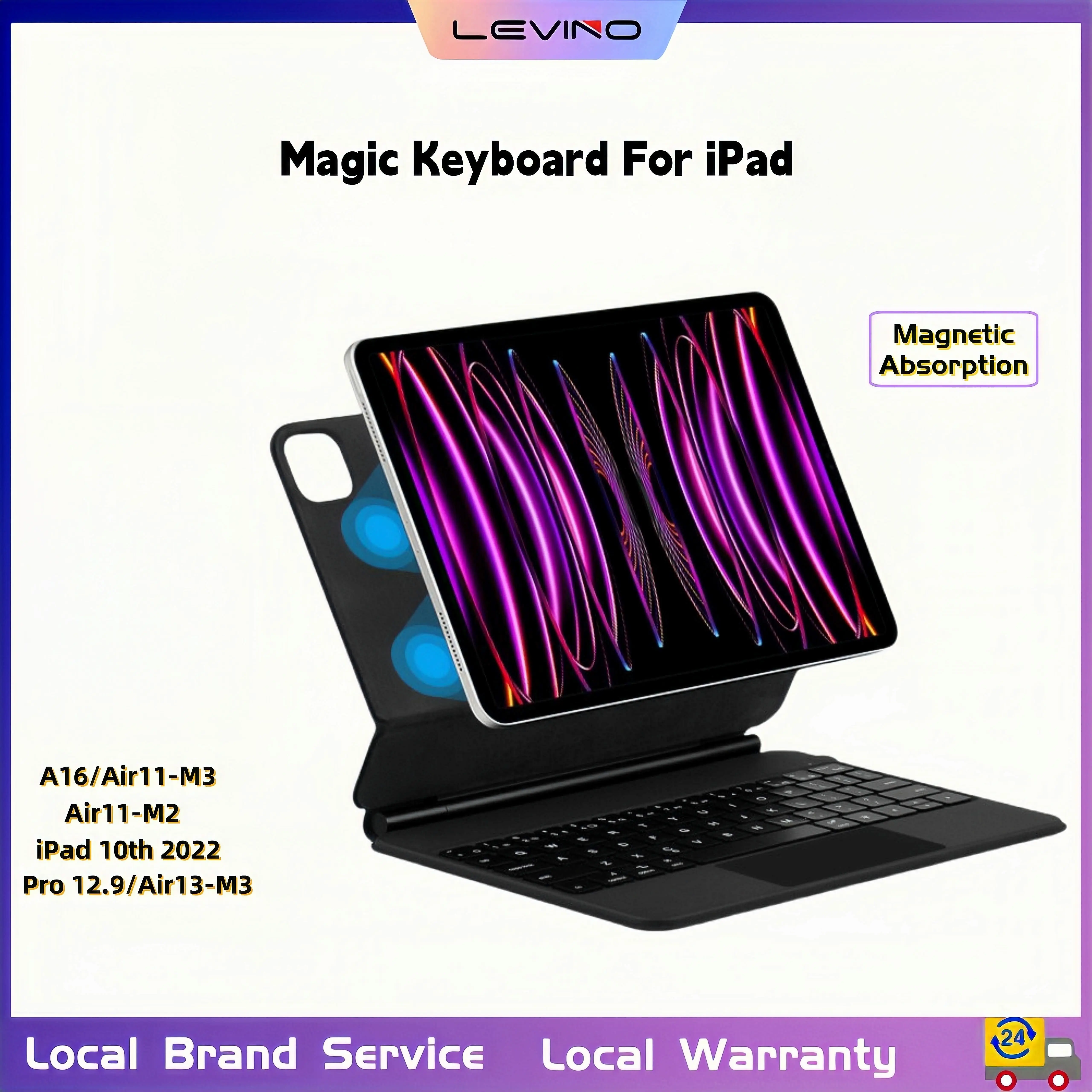 Magic Magnetic bluetooth Keyboard Case for iPad Air11 M3 2025 A16 2025 iPad 10th 2022  4/5/ Pro 11 10.9inch Air6 M2 2024 with Trackpad Backlight touchpad Tablet Wireless Accessories Portable
