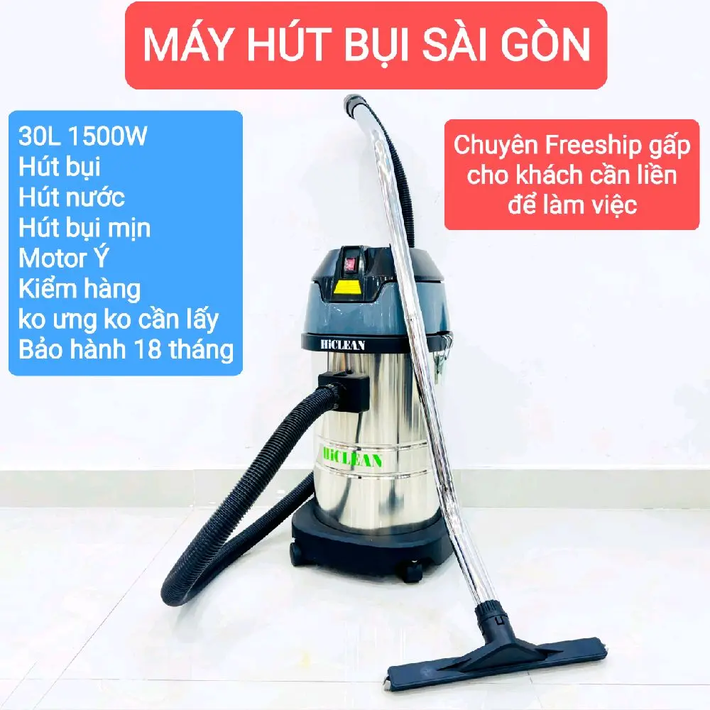 Máy hút bụi công nghiệp 30 lít 1500W Hiclean cao cấp