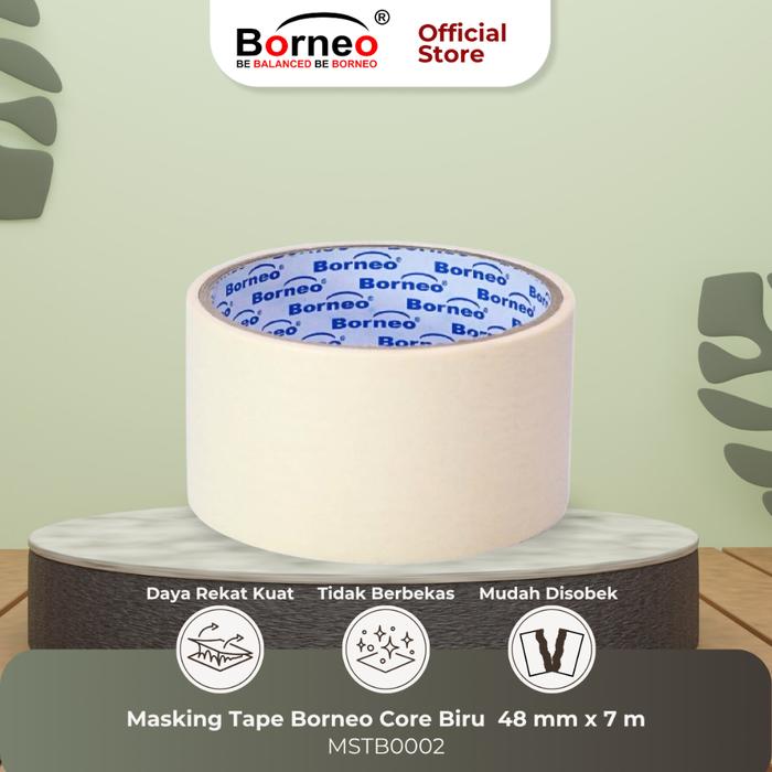 Gambar Borneo Masking Tape / Lakban Kertas 48 mm x 7 m - Not Specified dari Borneo Stationery Kota Surabaya Tokopedia