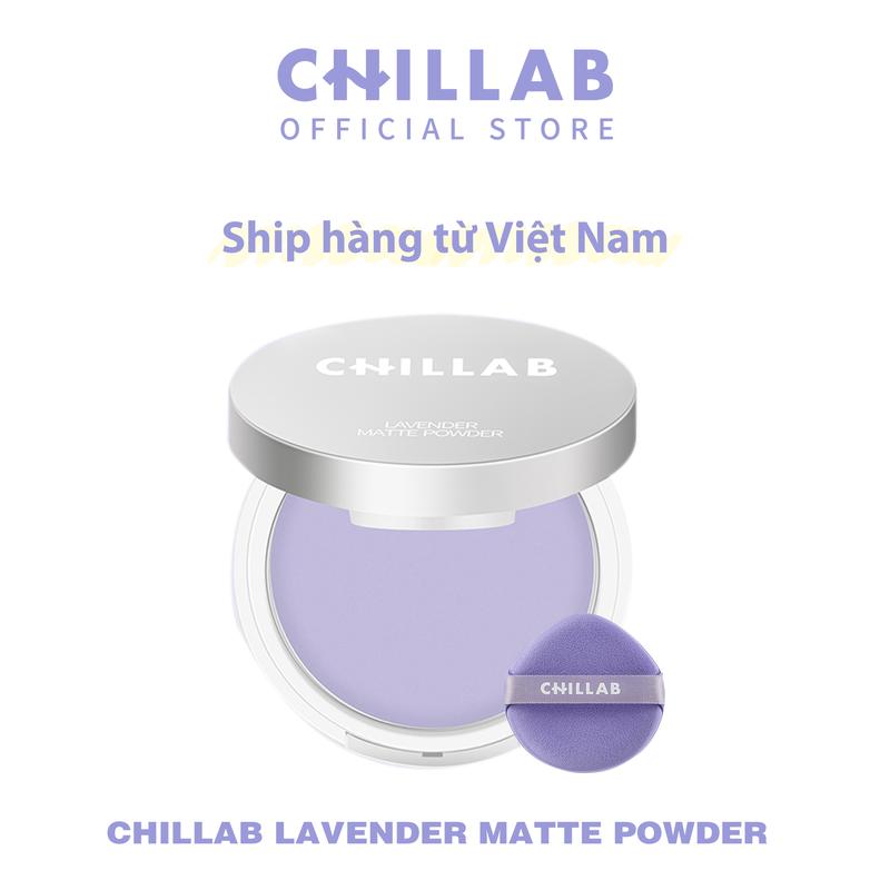 [Ship hàng từ Việt Nam]CHILLAB Lavender Matte Powder - Một bộ phấn phủ không bột phấn với độ kiềm dầu cao, chống nước, chống mồ hôi,không màu. Thích hợp với mọi loại da. Kèm bông mút
