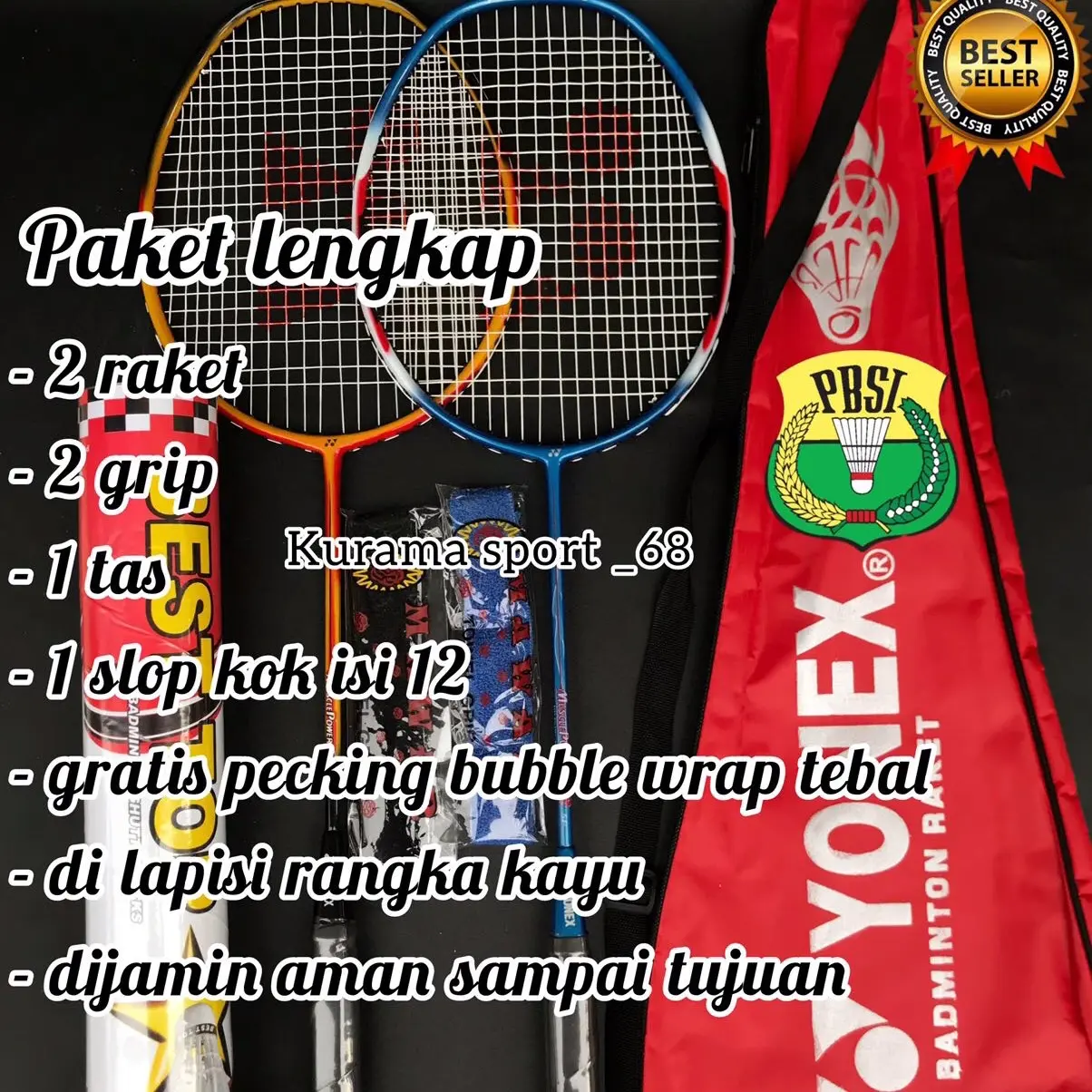RAKET BADMINTON MURAH PAKET LENGKAP