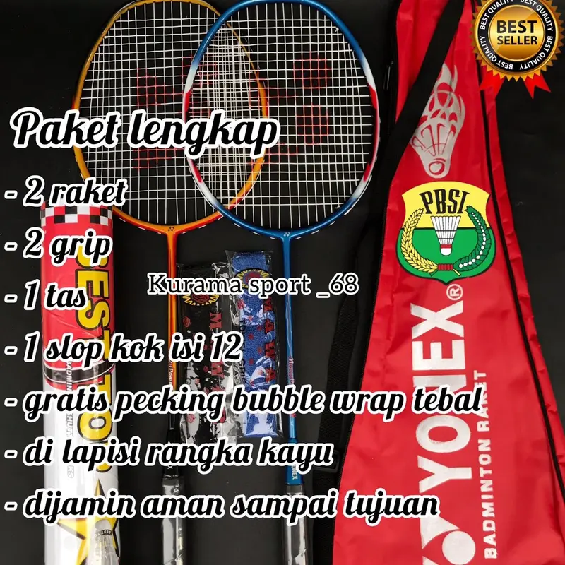 RAKET BADMINTON MURAH PAKET LENGKAP 0