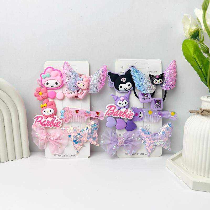 MJ - Set Jepit Rambut Anak 8 Pcs Per Set Gaya Korea Motif Sanrio Import 1