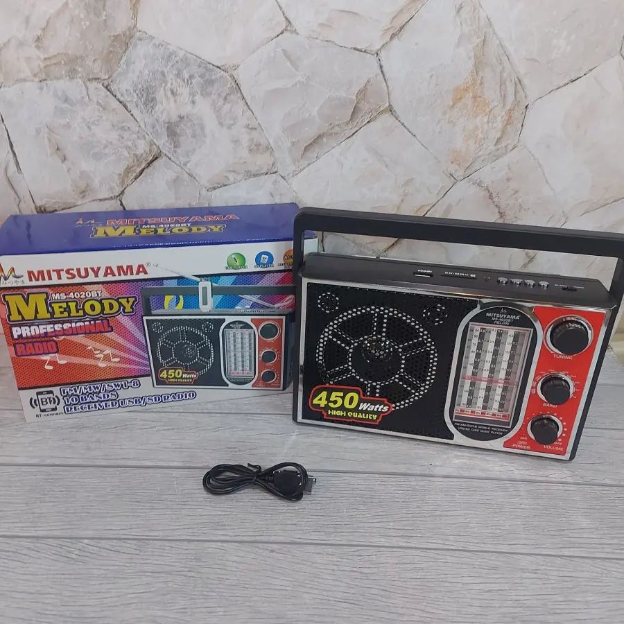 Radio Portable 10 Band Bluetooth USB Sd Card Mitsuyama 4020BT Type Melody Bisa Di Charge