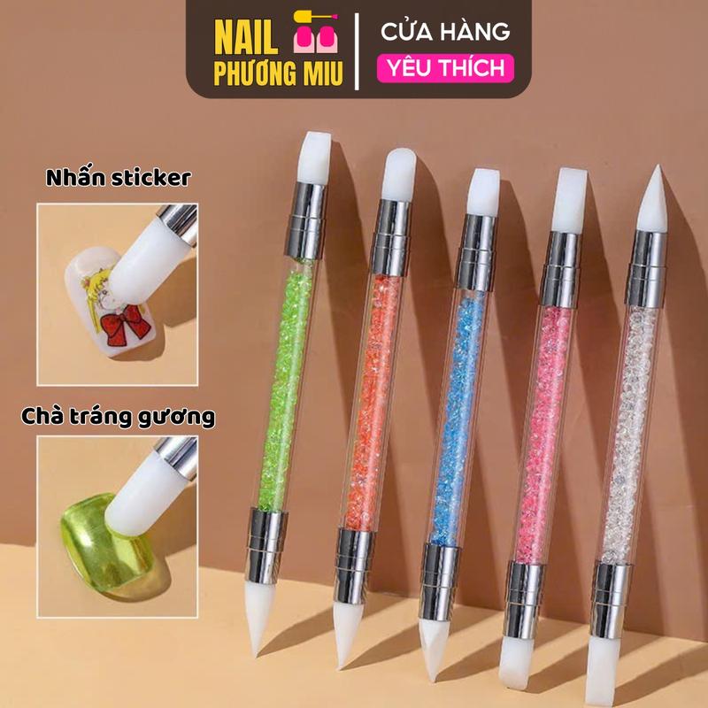  Bút Silicone Đa Năng Hai Đầu Làm Nail Bút Nặn Thú Đắp Hoa Đẩy Sticker Dán Foil Chỉnh Hình Gel Nữ Women Sơn Gel 