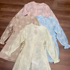 FYLA- SHERA / MALAY TUNIK Motif Etnik Aesthetic Baju Cewek Kancing Formal Wanita Etnik Katun Kardigan Casual Santai Putih