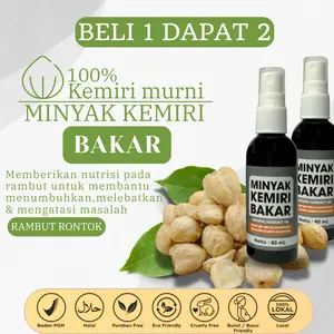 Beli 1 Dapat 2 Minyak Kemiri Bakar Original Asli 60ml - Untuk Penumbuh Rambut Jenggot Kumis  Alis / Mencegah Uban / Skin and Haircare Serum Perawatan Rontok Menumbuhkan Lebat