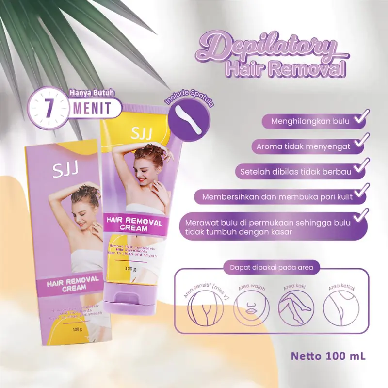 【Beli 5 Gratis 5 】【Halal】Depilatory Cream untuk Perawatan Kulit krim bulu ketiak pencabut bulu ketiak hair wax removal Perontok Waxing 4