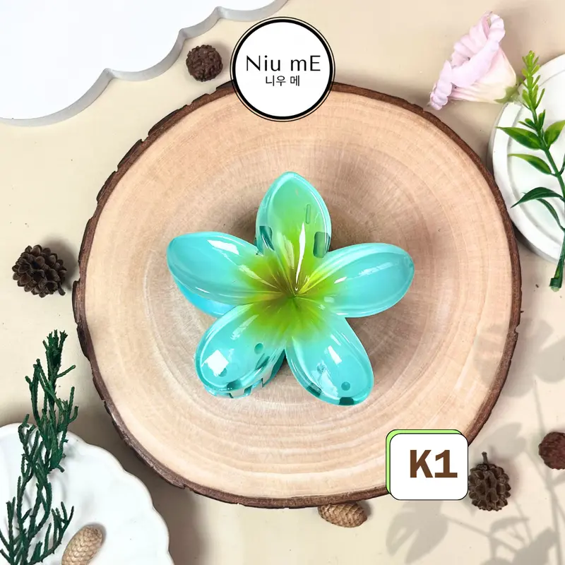 Jedai Kamboja / Jepit Bunga Kamboja / Jepitan Orchid Hair Clip Aesthetic Korean Style Jedai Acrylic Gradien Manis Elegan Hadiah Wanita Plastik Manik  Akrilik 1