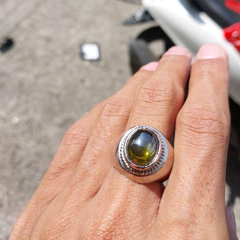 Batu cincin kecubung teh asli ring alpaka simpel 3