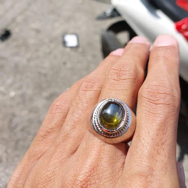 Batu cincin kecubung teh asli ring alpaka simpel 3