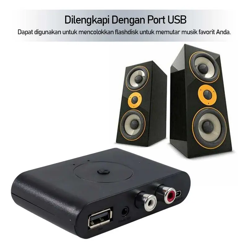 Audio Bluetooth 5.2 Receiver Adapter 3.5mm I Penghubung Bluetooth Speaker - Black 2