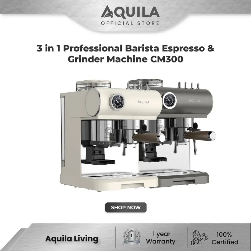 AQUILA CM300 3 in 1 Professional Barista Espresso & Grinder Machine 0