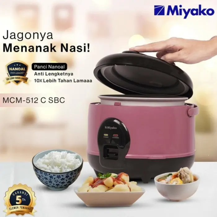 Termurah Miyako Magic Com 1.2 L Rice Cooker 3 In 1 Mcm 512 C / Mcm512C Sbc
