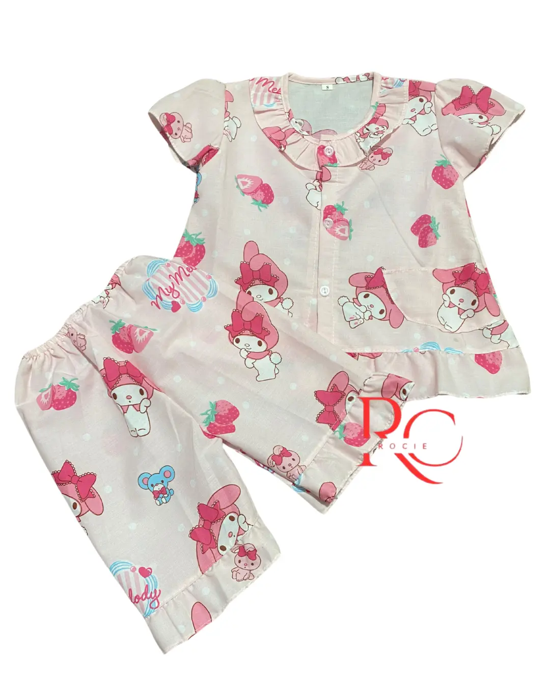 PIYAMA MELODY SETELAN ANAK PEREMPUAN LUCU BAHAN ADEM HALUS LEMBUT KATUN