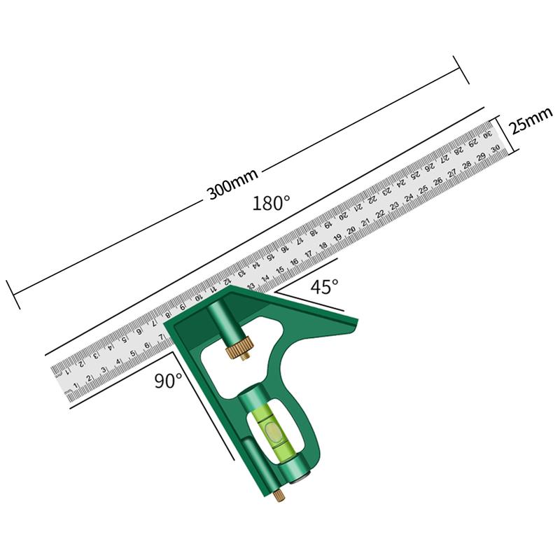 Stainless steel square ruler horizontal right angle ruler 90 degree measuring ruler triangle ruler woodworking ruler multifunctional angle ruler steel ruler 1