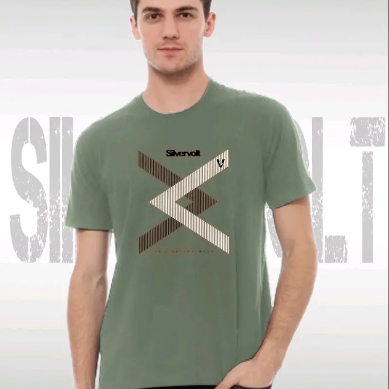 Kaos distro pria lengan pendek hijau sage original silvervolt Sablon premium 8