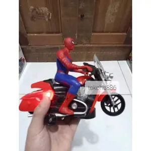 Mainan Anak Ultimate SpiderMan Motorcycle LED BRO 1424 Control Toys - Remote