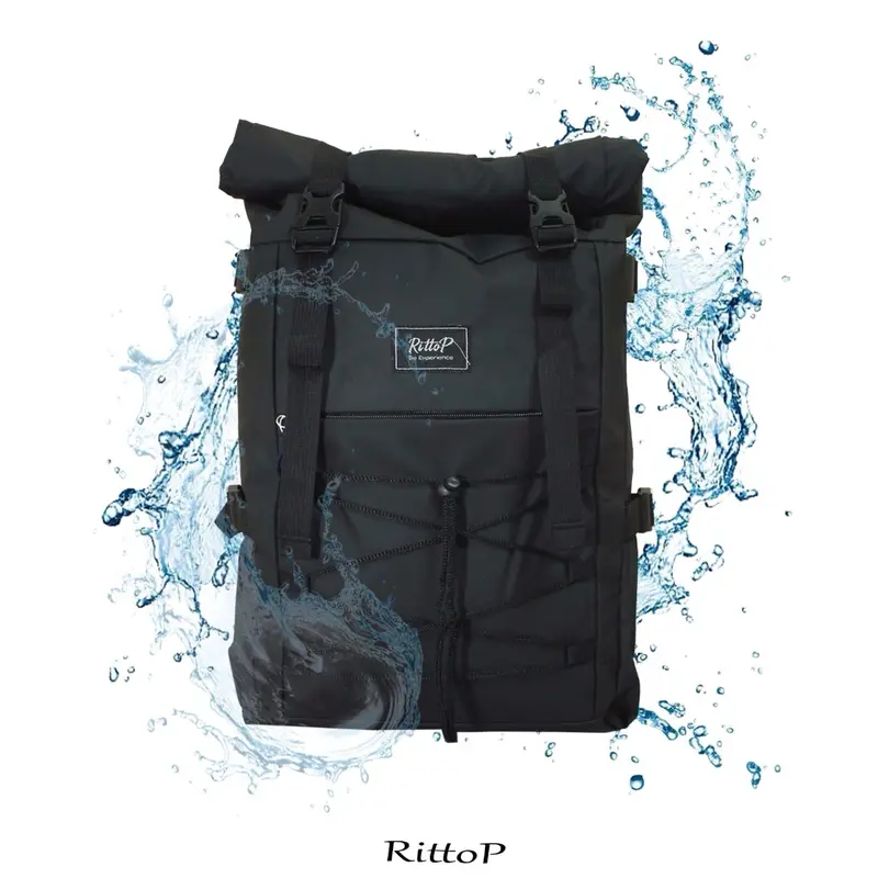 Rittop-Ransel Rittop backpack waterfroop ransel laptop pria wanita ransel kerja terlaris bestseller Hitam Sekolah 3