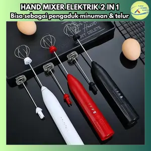 TKK - Hand Mixer Electric Rechargeable 2in1 3 Speed Pengaduk Pembuih Telur Kopi Susu Portable
