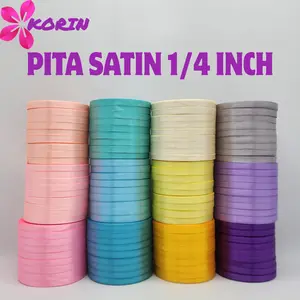 PITA SATIN 1/4 INCH (0.6 CM) / PITA SATIN WARNA / 20YARDS PER-ROLL