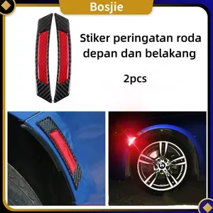 2pcs Sticker Reflector Mobil Stiker Fender Mobil Stiker Side Marker Bumper Mobil Eyebrow Reflektor Bahan Karet Timbul 【Bosjie】 Car