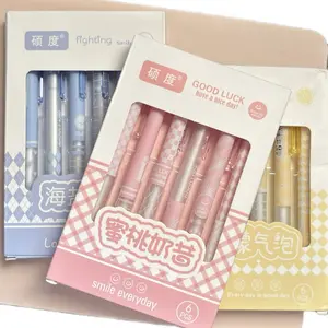 Pulpen Mekanik Aesthetic 0.5 mm/Pulpen Korea/ Pen Gel Retractable Black/Pulpen Sekolah/ Pulpen Aesthetic/ Pulpen korean style Hitam Pena Pink Stationery Tinta