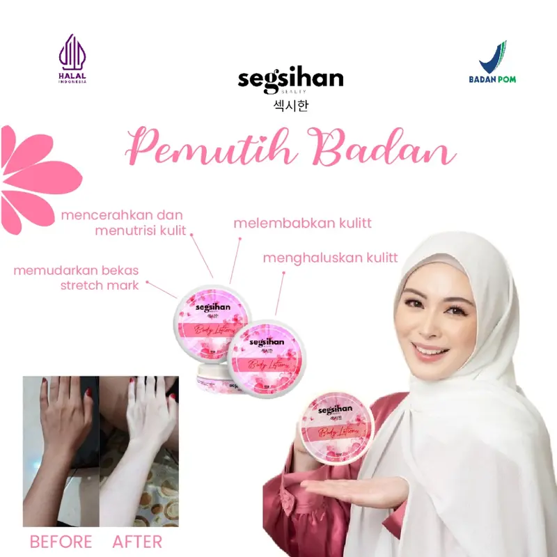 Lotion Pemutih Badan Instant BPOM Segsihan Beauty 80g - Melembabkan, Menghaluskan, Mencerahkan Kulit dengan Aroma Tahan Lama - Abu-Abu 2