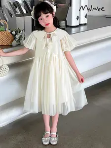 Ready  Stock Malwee 2-10 Tahun Dress Anak Perempuan / Musim Panas Lengan Gelembung  Peri  Gaun (NT07)