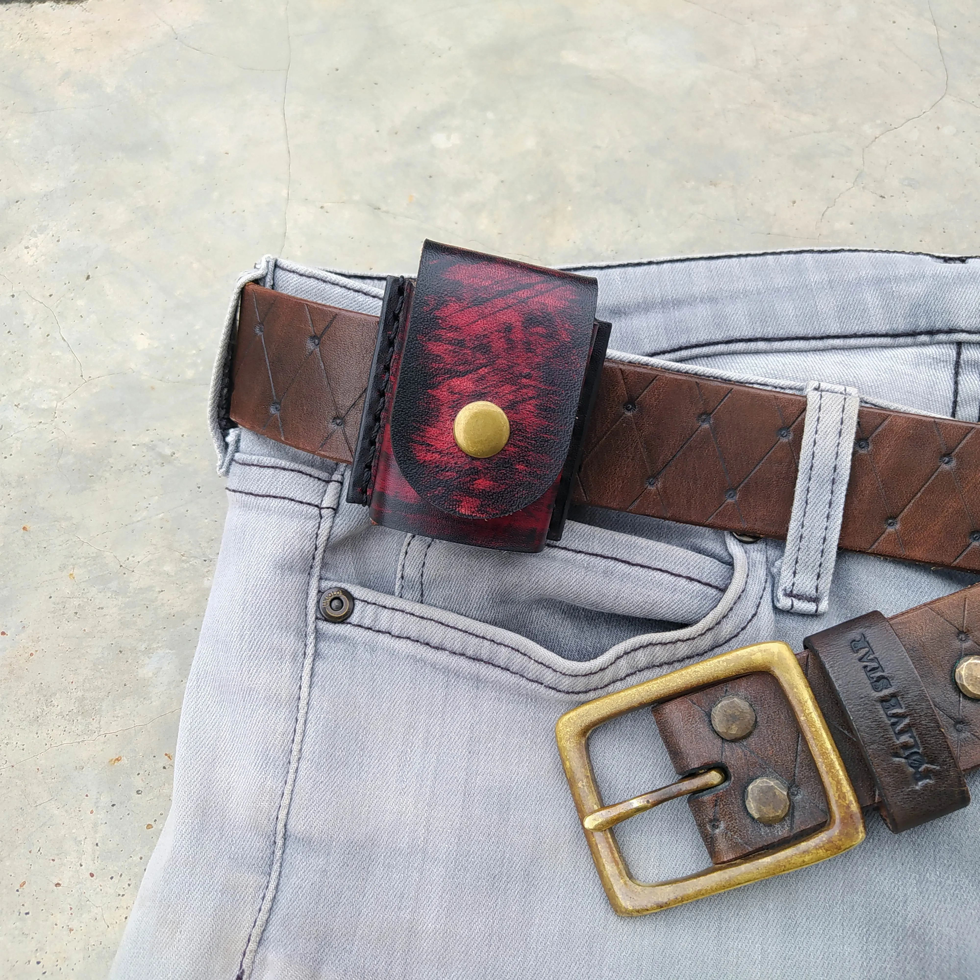 Wadah Sarung Bungkus Korek Zippo Case Kulit Asli POLIVESTAR