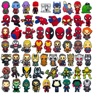 1 PCS Hot Kartun superhero Character Series DIY Sepatu Tempelan PVC Sandal pins Aksesoris Sepatu menghias Anak Laki-laki Anak-anak Dewasa Pesta Hadiah Keren