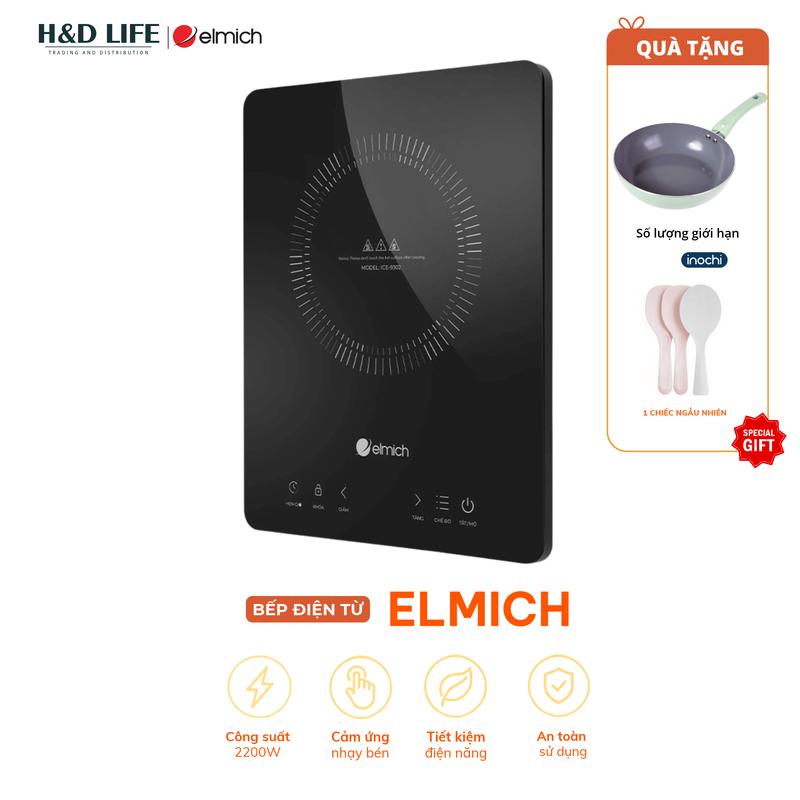 Bếp điện từ Elmich ICE9302, công suất 2000W, điều khiển cảm ứng, mặt kính ceramic chịu lực, mâm từ kép đôi