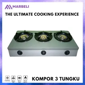 Marbeli Kompor Gas 3 Tungku Serbaguna Bahan Plat Besi Tebal untuk Pengalaman Memasak Terbaik home industri