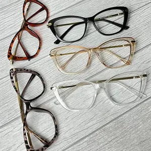{BELI 1 GRATIS 1 KACAMATA NORMAL}Kacamata terlaris semi cat eye keysha 9012 bisa custom minus cylinder Frame Lensa Plastik Bluecromic Eyewear Titanium Hitam Glasses Photocromic Wanita