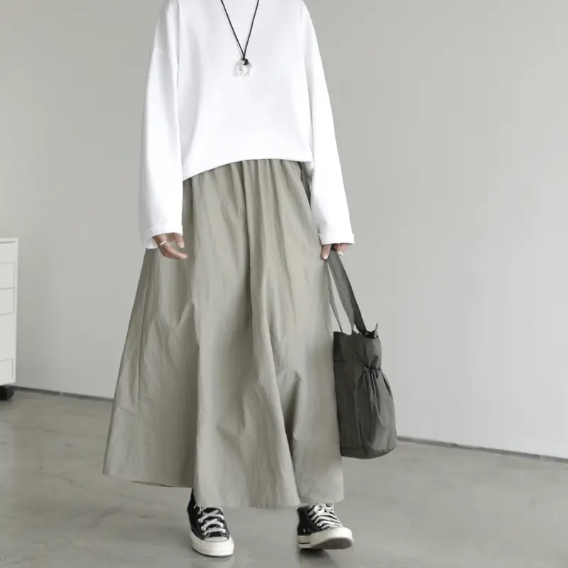 Sabamodest - Gather Skirt - Rok Nilon Pinggang Karet 0