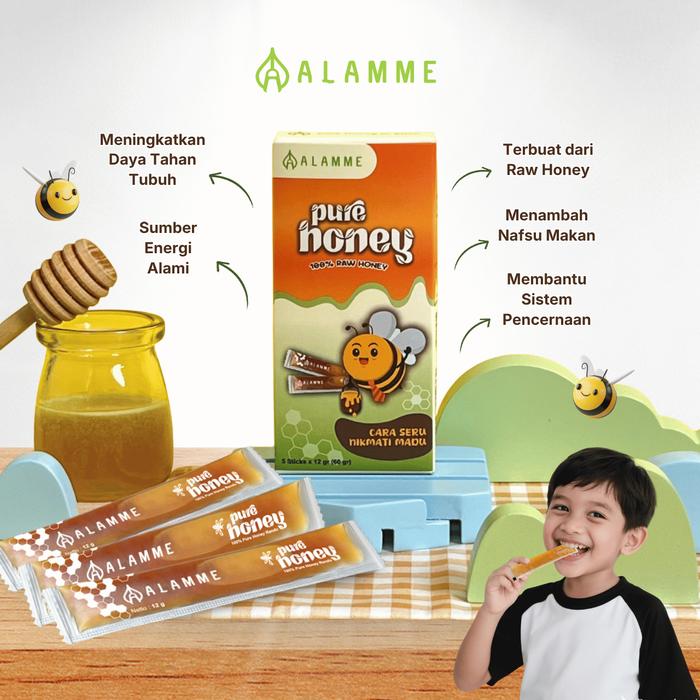 Gambar Pure Honey Stick Alamme 5 pcs Madu Randu Murni Travel Friendly dari alamme Kota Bandung Tokopedia