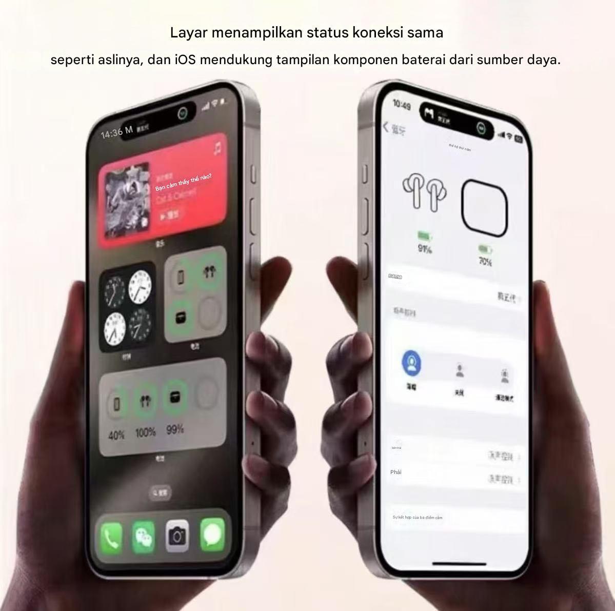 AI TWS Headphone Nirkabel Earphone Bluetooth-kompatibel 5.3 Headset Tahan Air dengan Mikrofon untuk Xiaomi iPhone Earbud