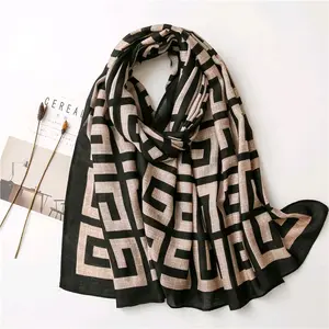 NEW Pashmina Pattern Viscose Cotton Hijab Motif /syal scarf serbaguna musim semi tipis
