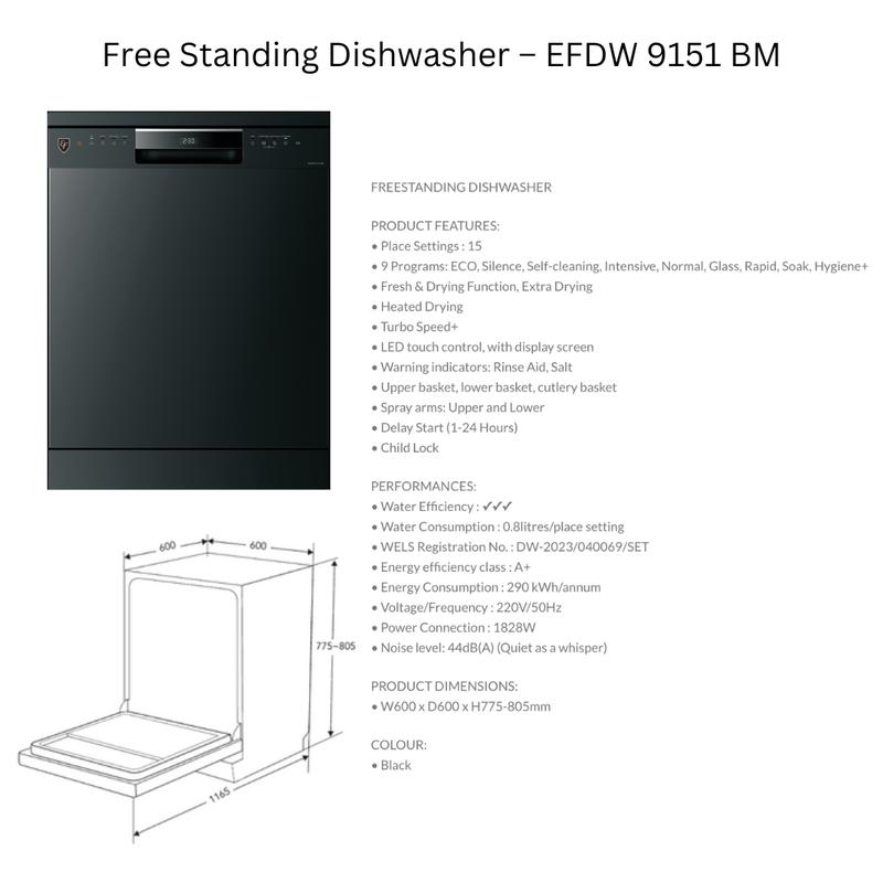 EF BUILT-IN / FREE-STANDING DISHWASHER - MULTIPLE MODELS [EF EFDW 6081 BSM/EF EFDW 9151 BM] 2