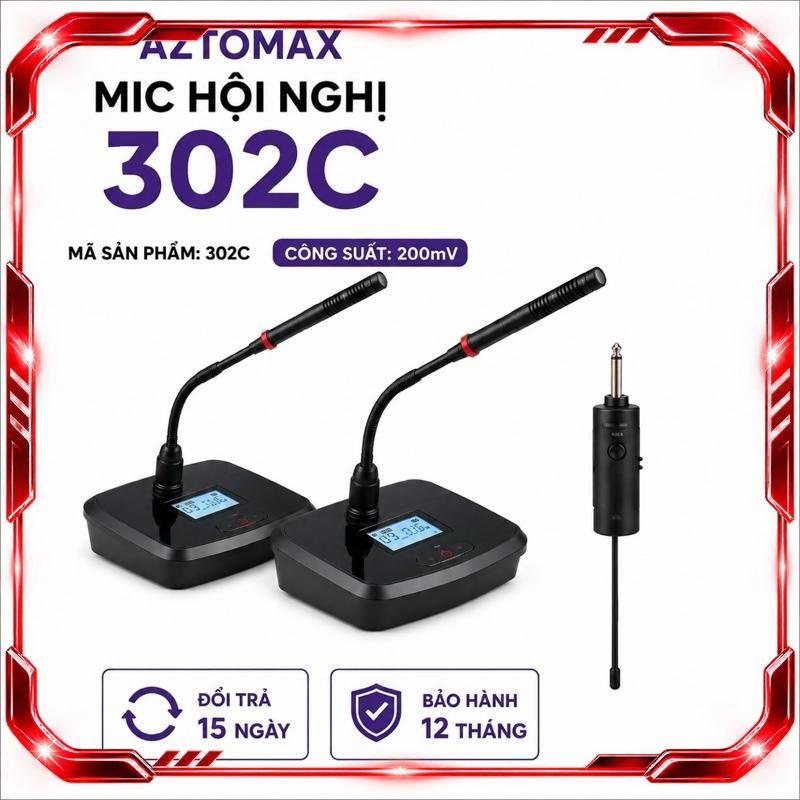 Mic Hội Nghị Không Dây AZTOMAX 302C chính hãnġ – Micro Cổ Ngỗng Thu Âm Rõ, Kết…