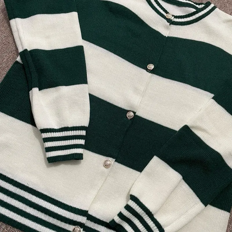 Jiyo Stripe Cardigan Oversize | Ld 120-130cm Basic Knitwear 6