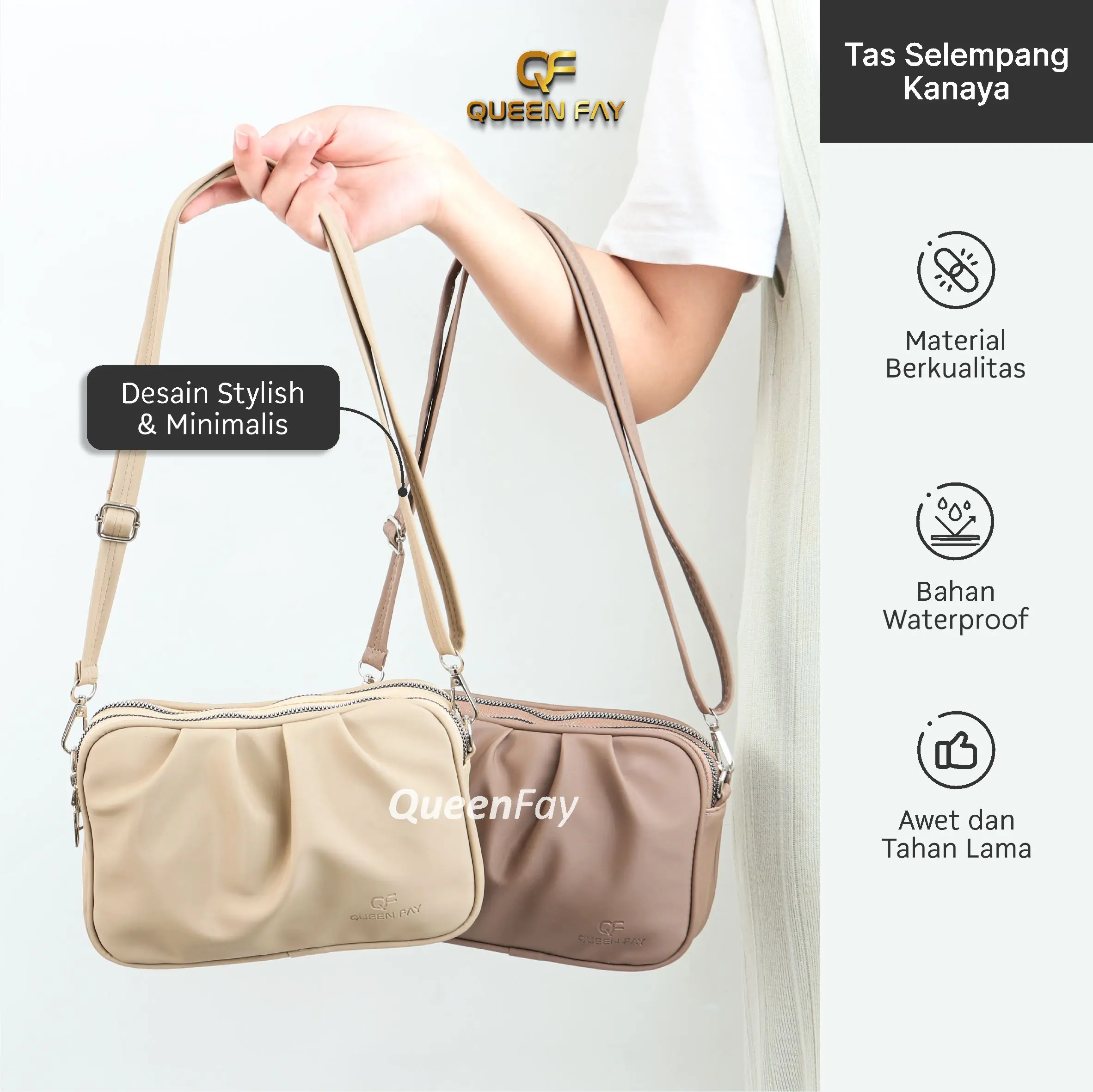 Queen Fay Tas Selempang Cocoly Slingbag Pouch Mulitifungsi Tempat Penyimpanan Barang Kekinian Premium
